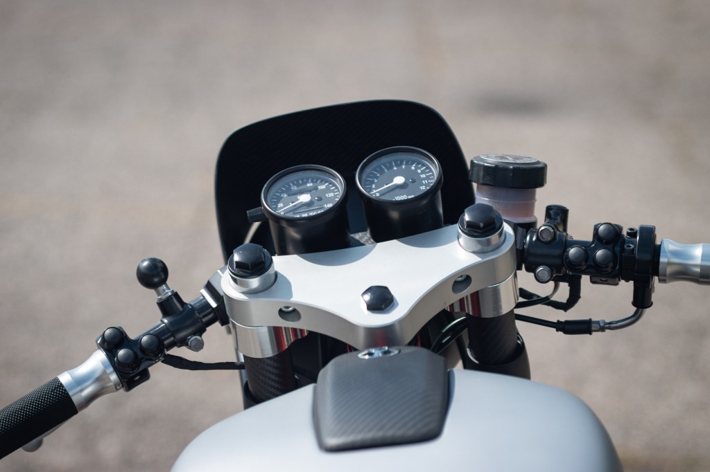 motorcycle handlebars and gauges
